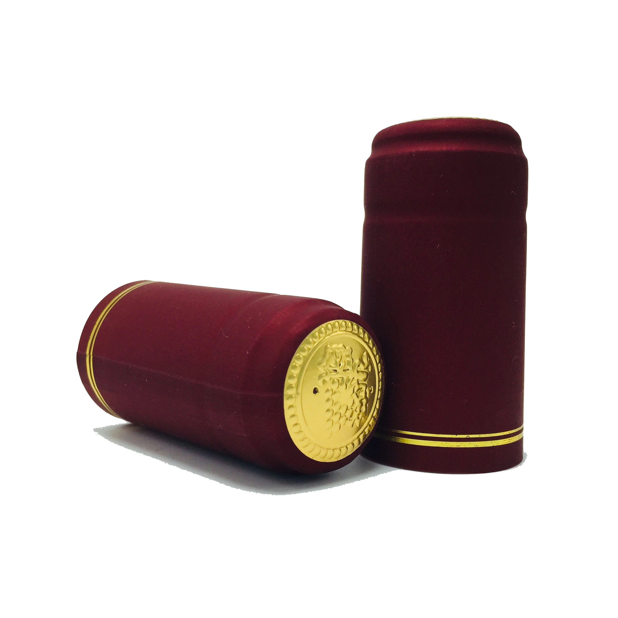 Fast Delivery Non Spill PVC Shrink Capsule Sleeve Wine Bottle Shrink Cap Aluminium Foil Burgundy Screw Cap