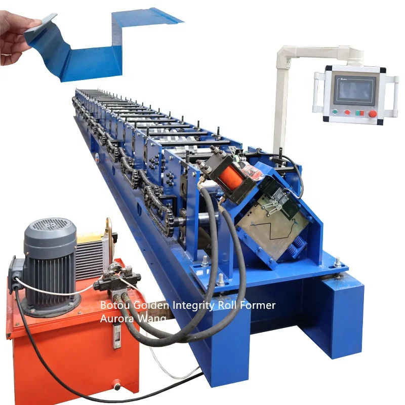 Automatic portable seamless gutter making machine rain gutter cold roll forming machine gutter channel roll forming machine