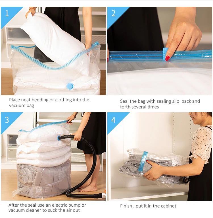 high quality cube vacuum compression space bag with pump