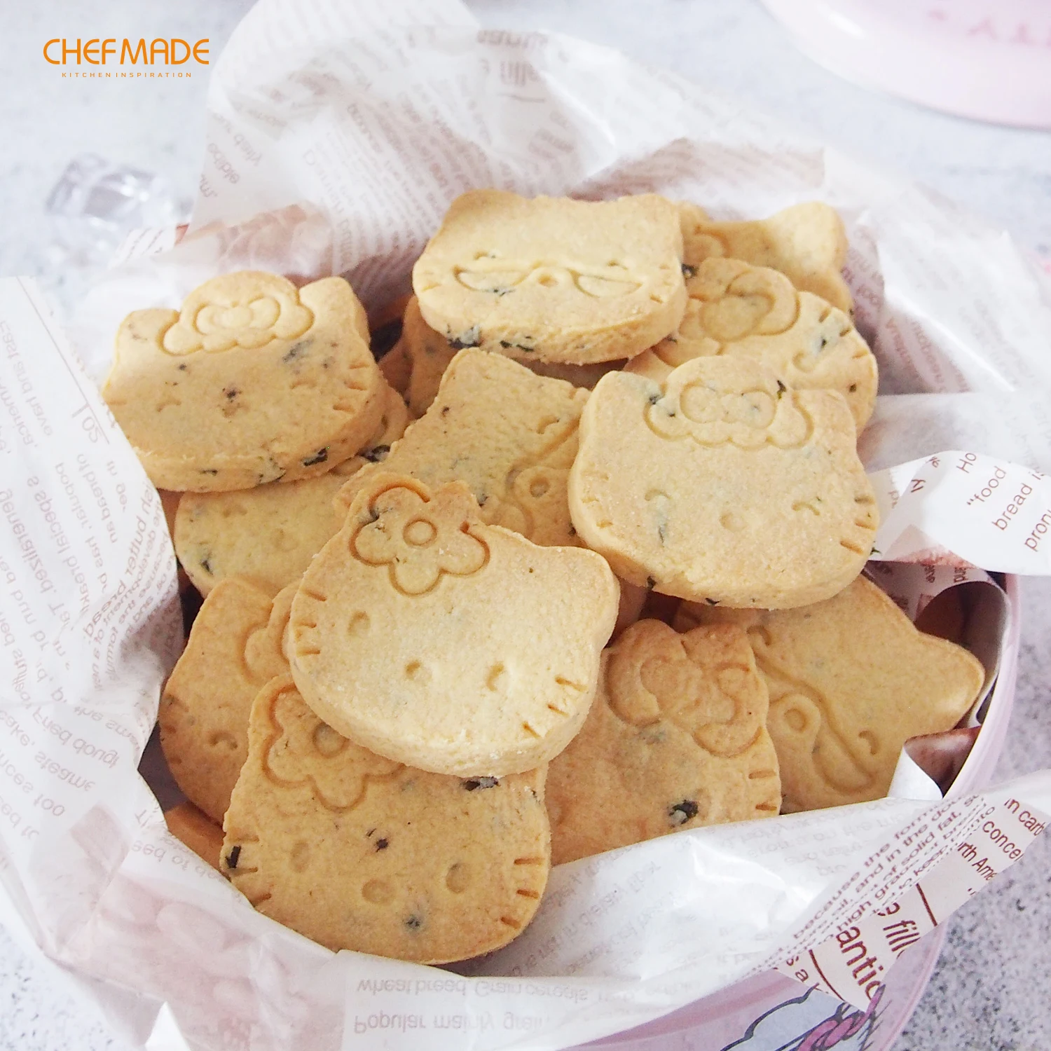 
CHEFMADE 3D Cookies Embossing Stamp Sugarcraft Dessert Baking 4Pcs Biscuits Mold Set For Cake Decor Tool 