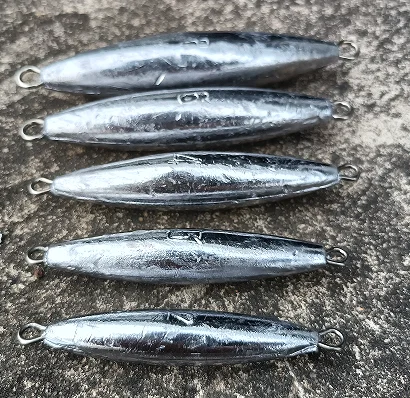 28G-1000G Torpedo 2pc stainless steel loop in line trolling fishing  lead sinker fishing weights