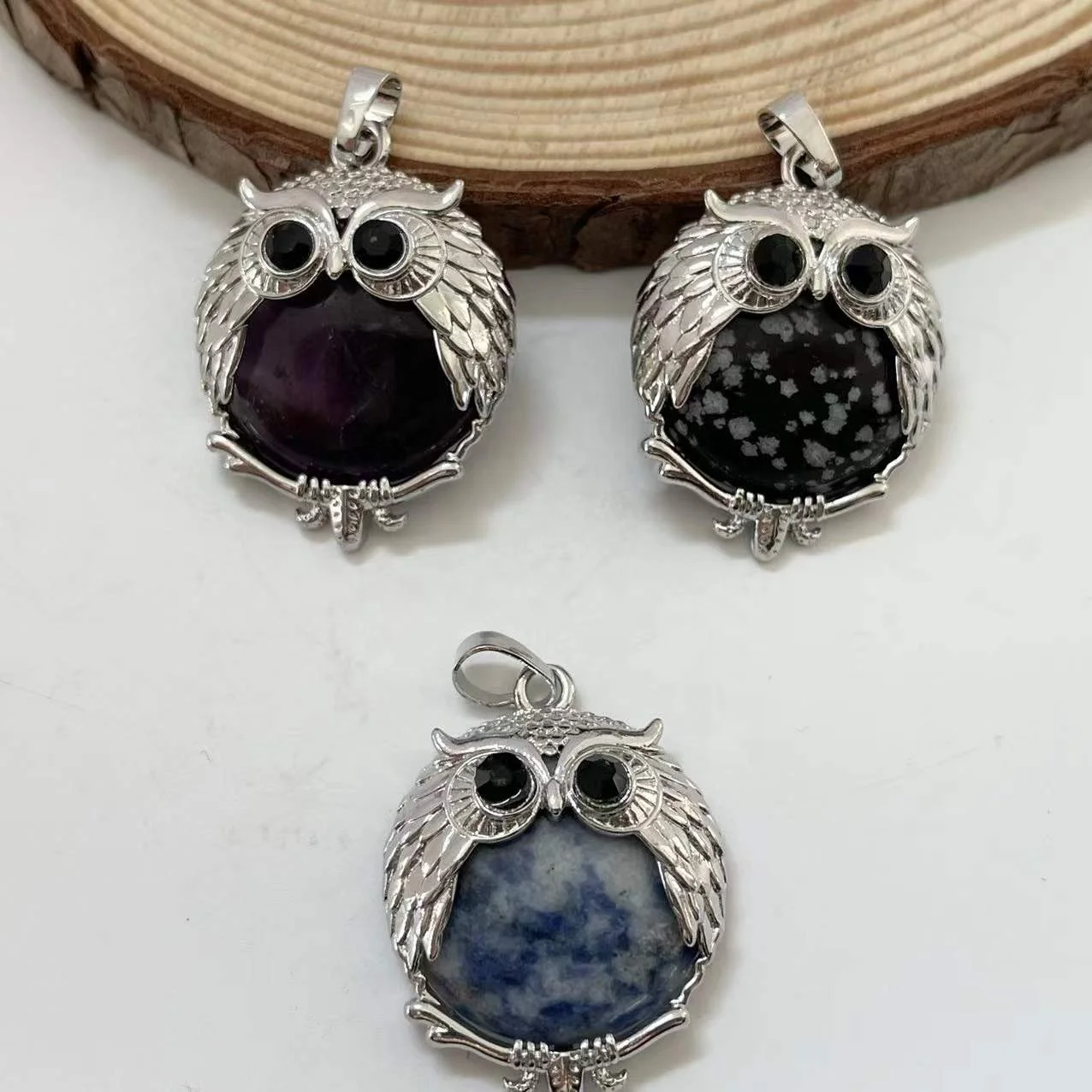 Hot selling healing quartz stones crystal black eye eagle pendant for gift