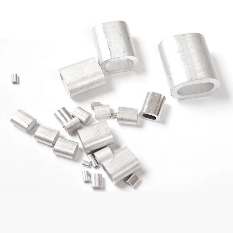 Wire Rope Sleeves Aluminum Clip Fittings Cable Oval Fishing Sleeves Tube Line Crimping Sleeves Portable Wire Crimp Connector