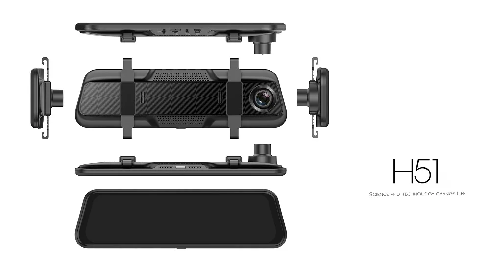 Car Dash Cam DVR Camera Recorder 140 Wide Angle Video Recorder Rearview Mirror Front Rear Driving Recorder