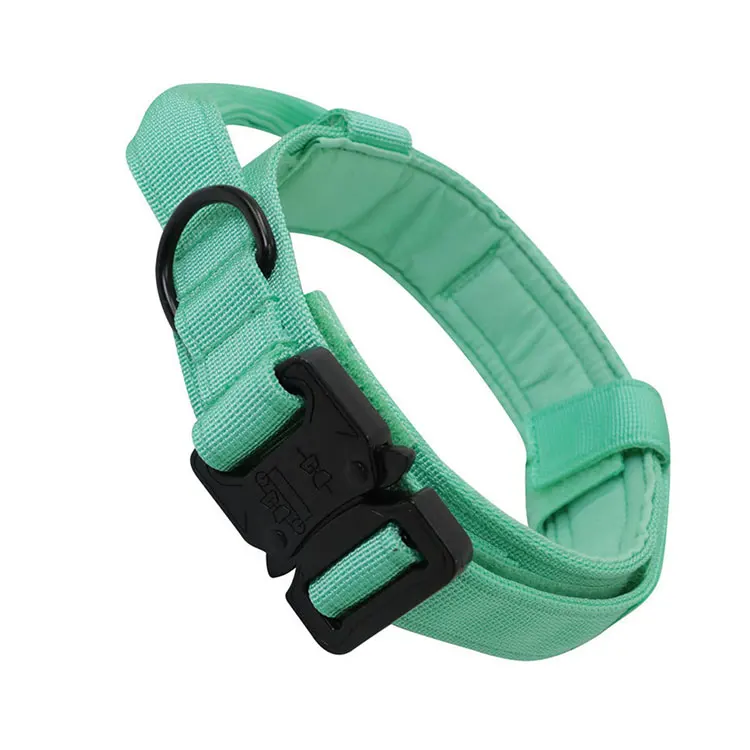 High Quality S M L Metal Buckle Thick Padded Dog Collar With Handle
