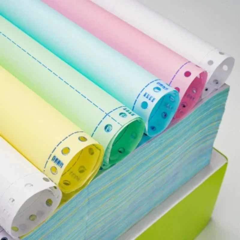 Carbonless copy paper 100% primary pulp 45-80gsm color ncr copy paper blue black image