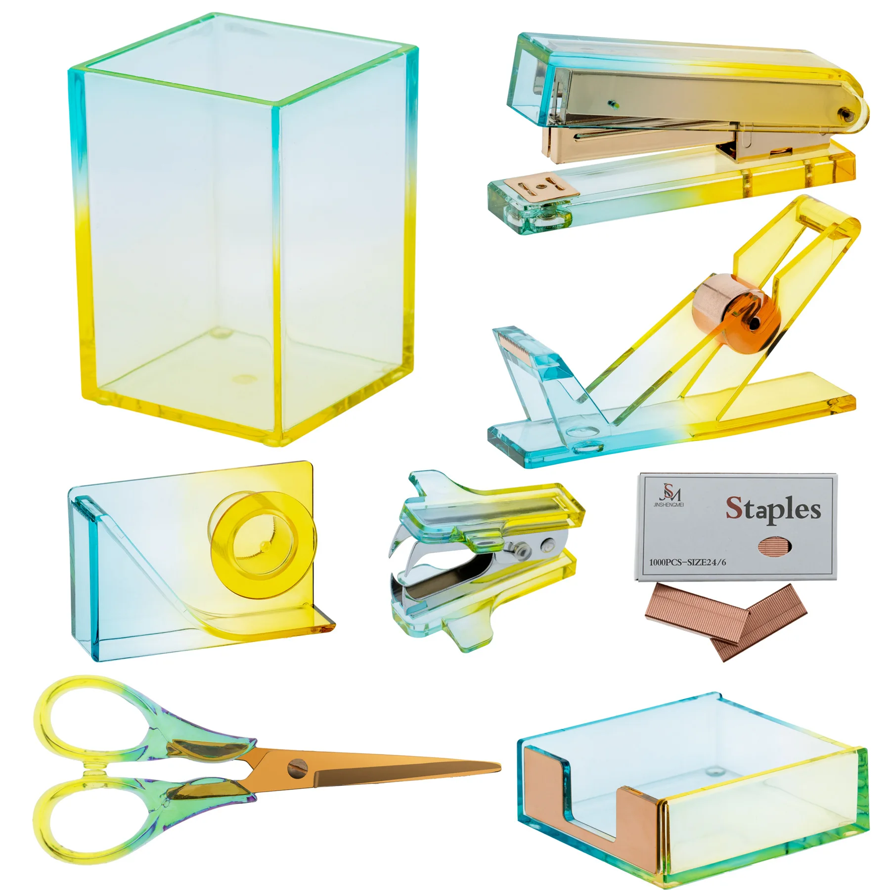 Acrylic transparent Luxury fashionable customized office Stationery supplies stationery set