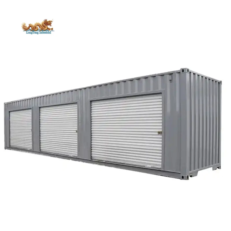 Portable Storage Roller Up Container House 40ft 40 feet Self Shutter with 4 5 6 7 8 Doors Shipping Container