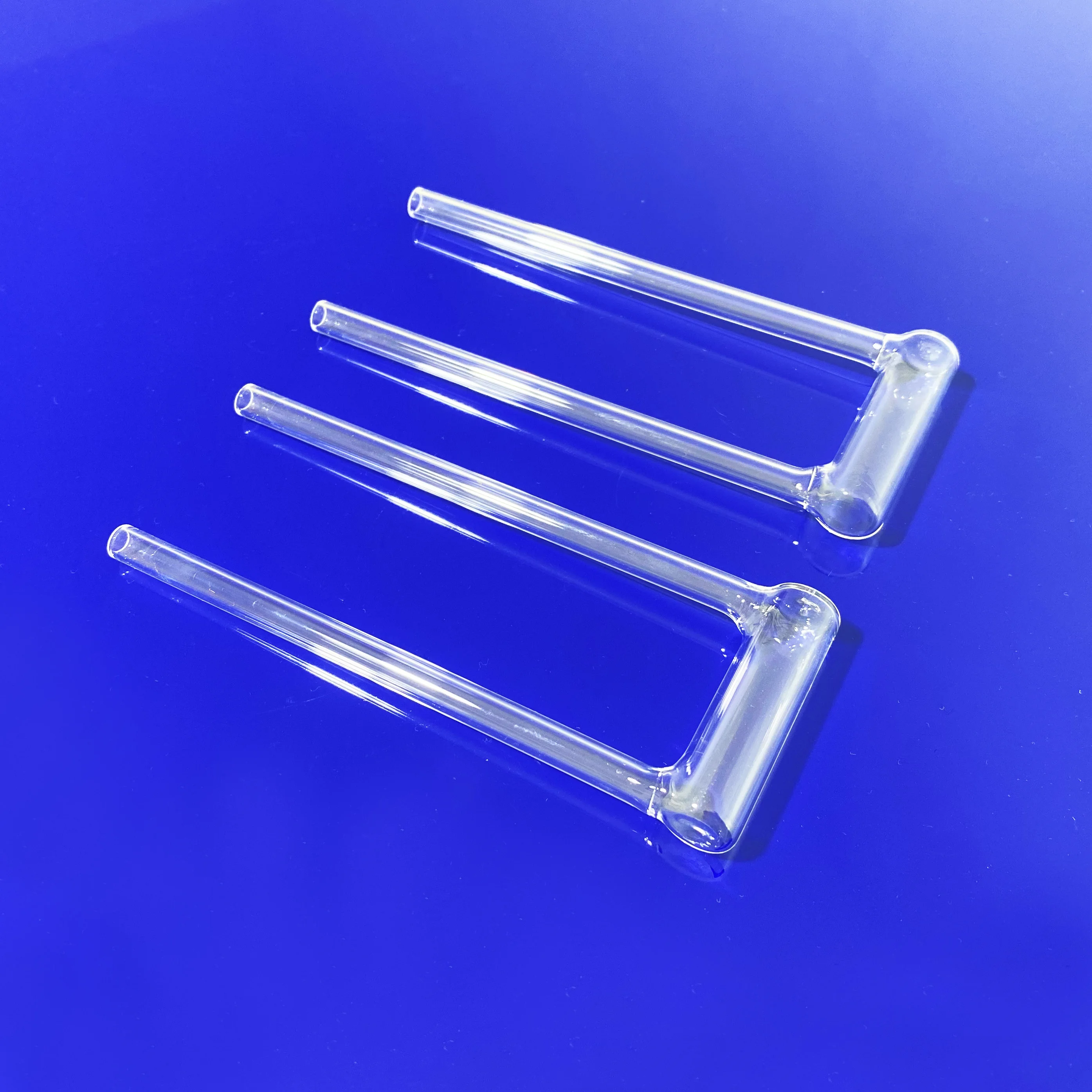 Open End Glass Bet Test Tubes High Temperature Quartz Clear Customised Fire Surface Work U-shape