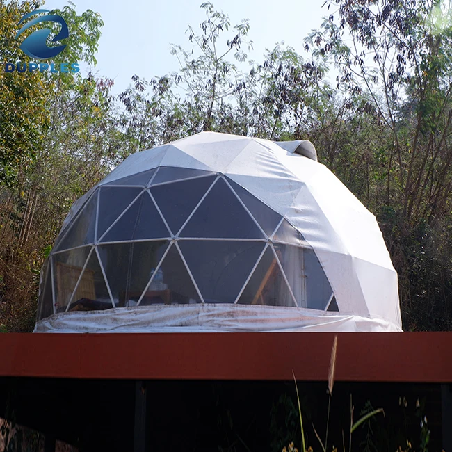 Hot Dip Galvanized Steel Tube PVC Glamping Geodesic Dome House Tent Clear Igloo Dome Tent