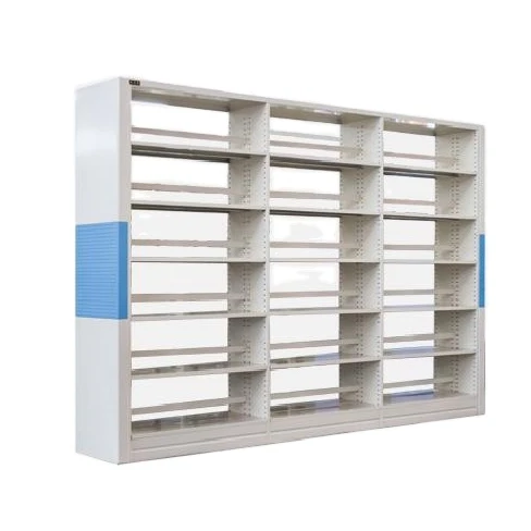 
Hot selling cheap custom widely used Vertical plate style double side six layer all steel book shelf 