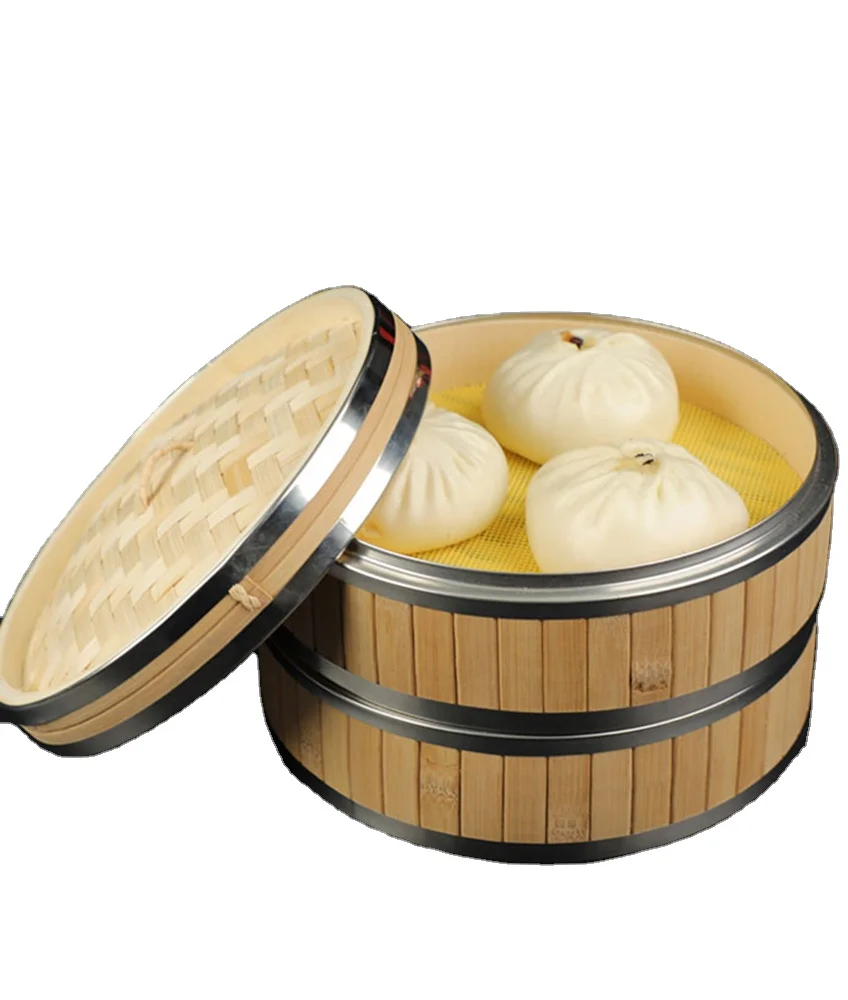 Hot Selling Asian Style Traditional Food Bamboo Steamer With Stainless Steel bamboo steamer
