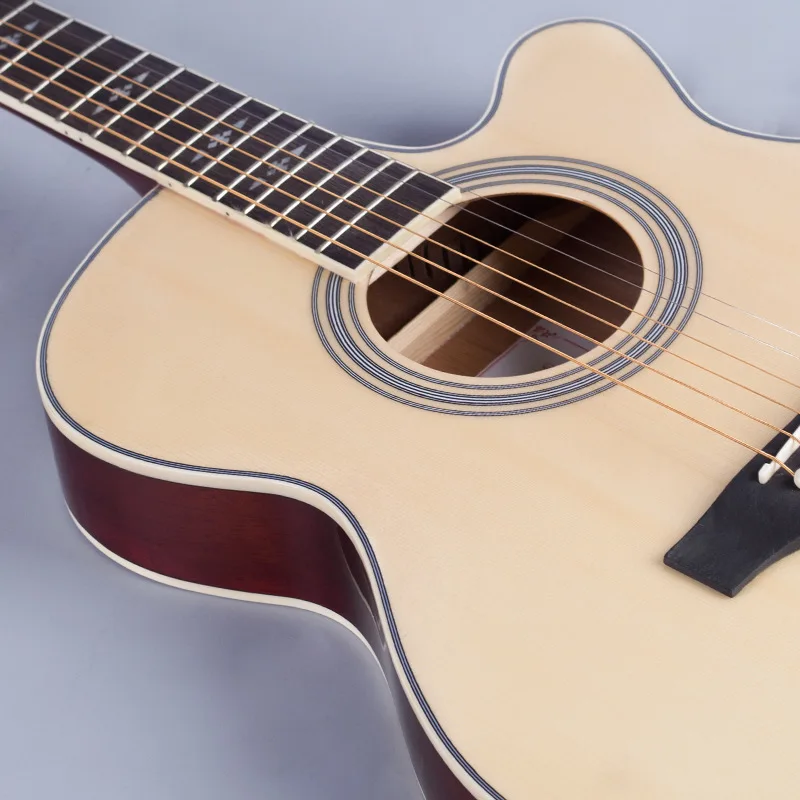 Direct factory wholesale price  music 40 inch slim acoustic guitar think body acoustic guitarra spruce top sapele back