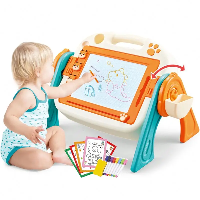 Multifunction Educational Toy Painting Learning Table Kids DIY Magic Drawing Board with Storage Function