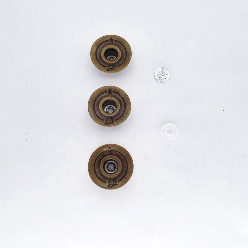Factory Price Custom Logo Metal Jeans Buttons With Rivets Brass Denim Buttons For Jeans