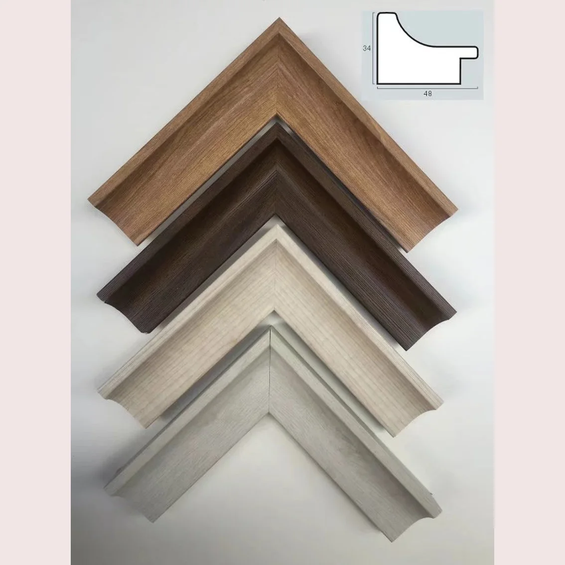 Stock Waterproof Polystyrene wood grain Photo Frames Molding Plastic Picture Frame Moulding