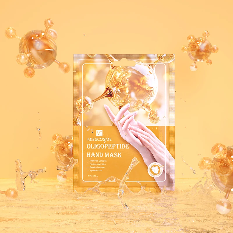 Factory New Arrival Oligopeptide Hand Treatment Moisturizing Hydrating Promotes Collagen Gloves Repairs Damage Hand Mask