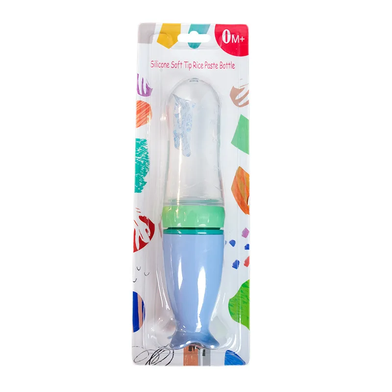 New Soft Head Squeeze Type Complementary Food Feeding Spoon