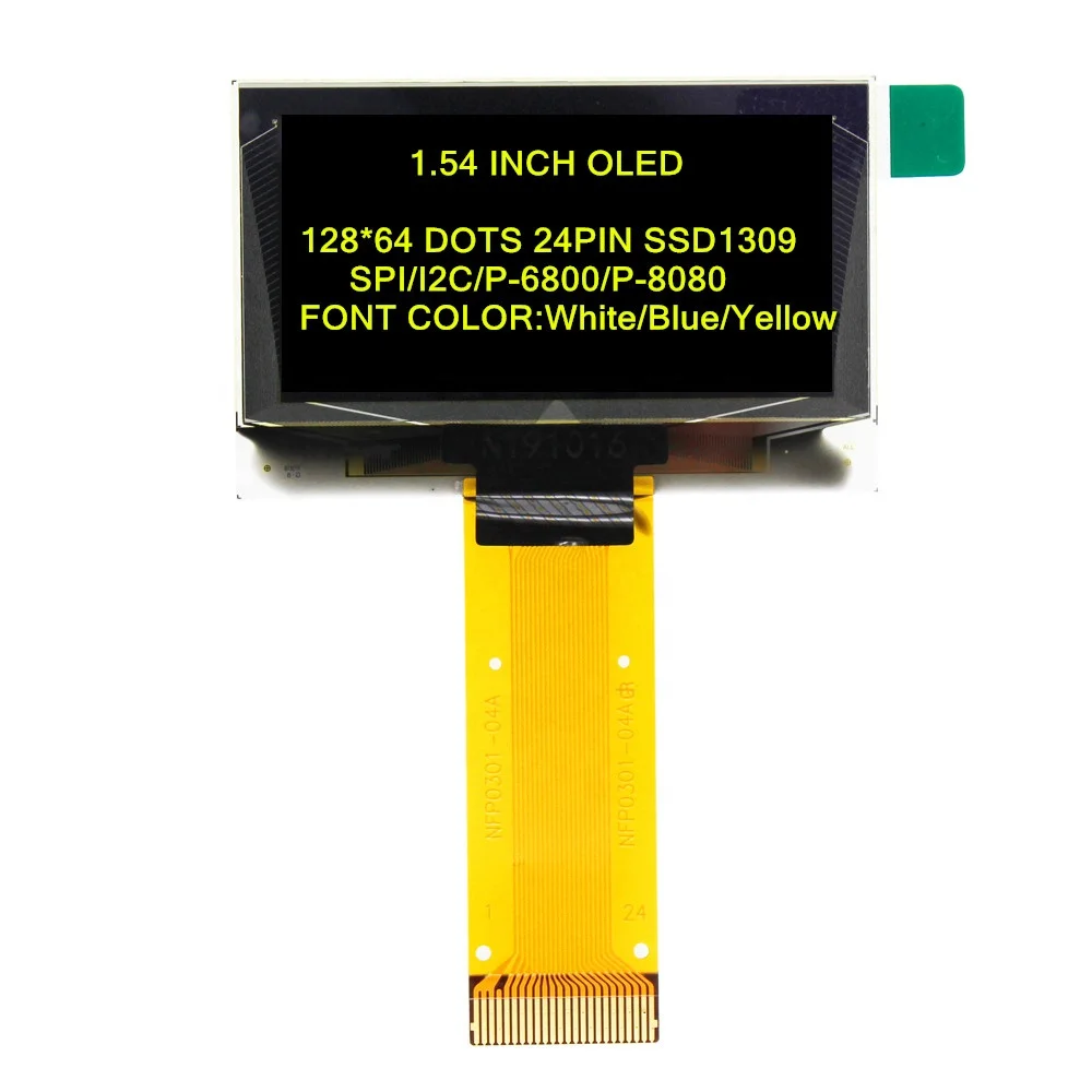 1.54 inch SPI I2C 24pin White ssd1309 128x64 OLED display SCREEN