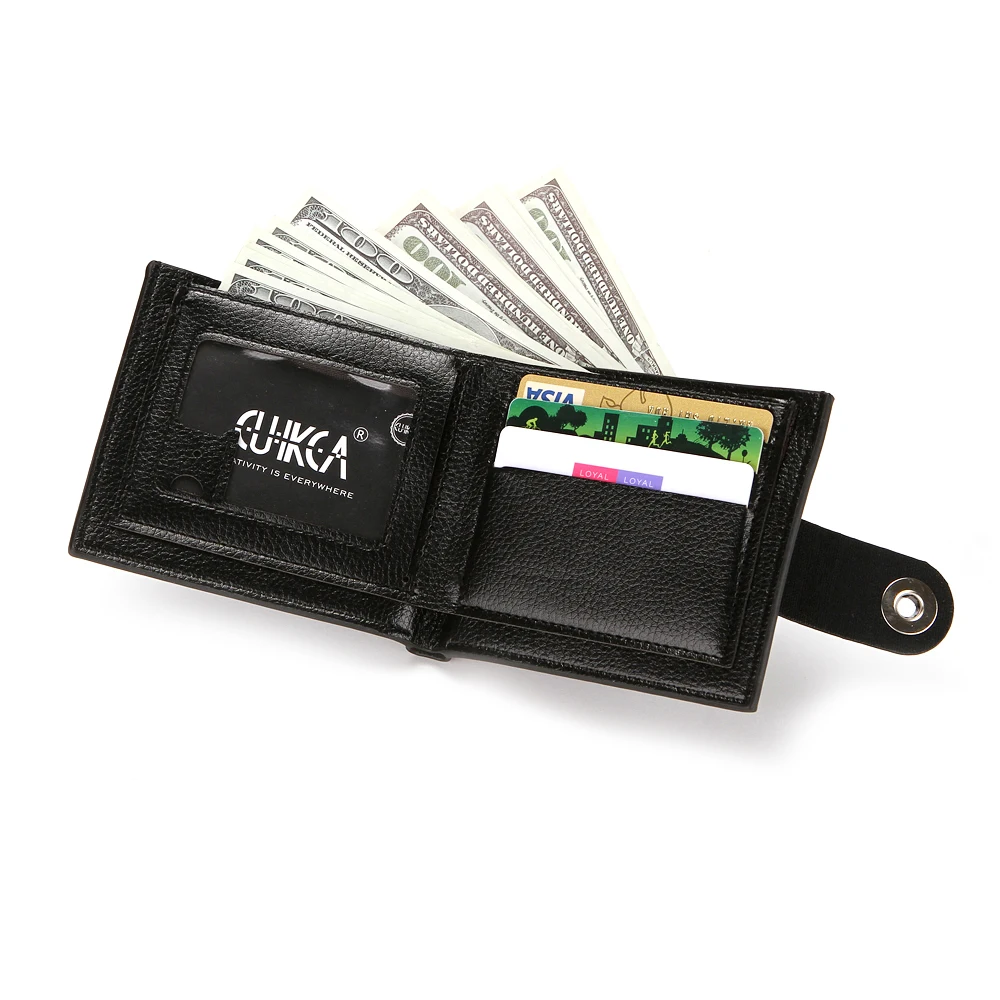 HF025 CUIKCA Purse Wallet Cow Leather New Fashion For Men Japan Vintage Black Wallet Zzipper Hasp Wallets