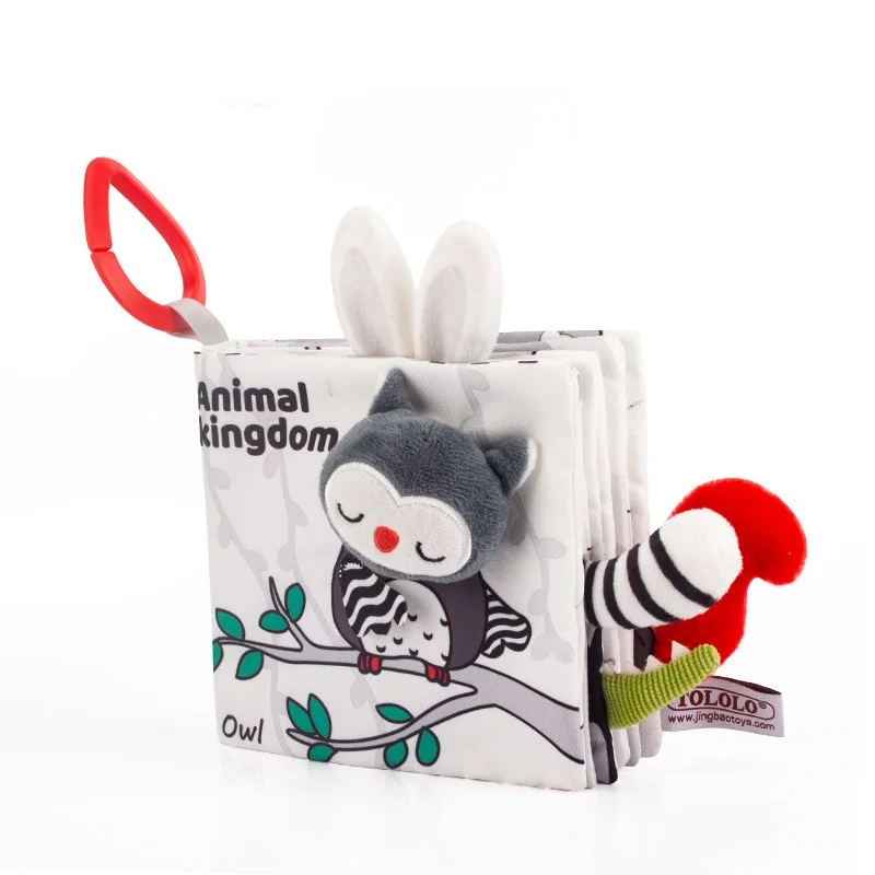 Baby Early Educational Toys Black And White Tail Plush Cloth Book Toys Christmas Gift
