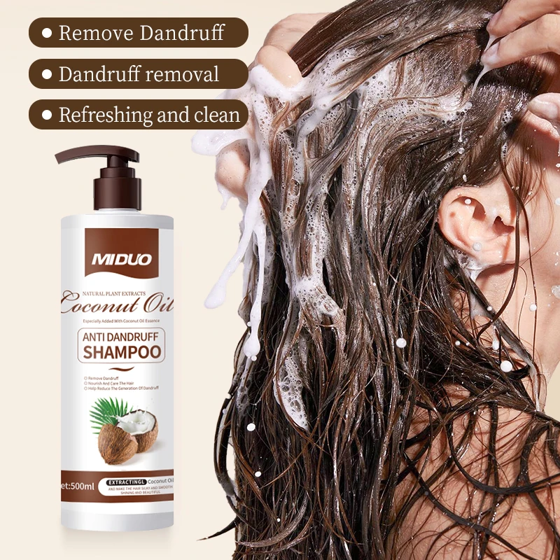 MIDUO Factory 500ML Anti-Dandruff Natural Organic Bulk Purple Color Hair Black Hair Loss Growth Care Repairing Coconut Shampoo