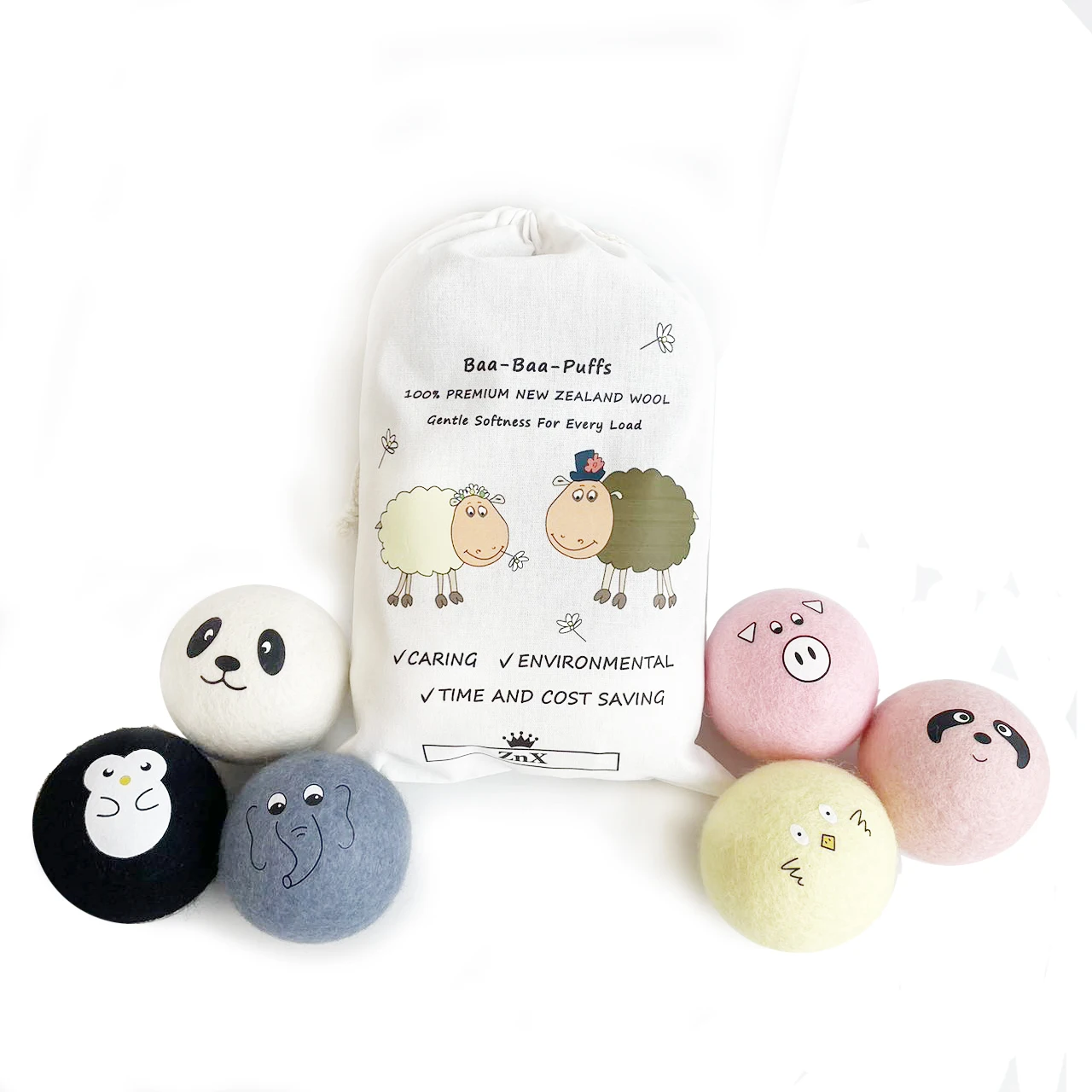 2024 Bestseller Organic Handmade 100% New Zealand Wool Dryer Laundry Balls in Stock Laundry Drying Balls for Washing Machine