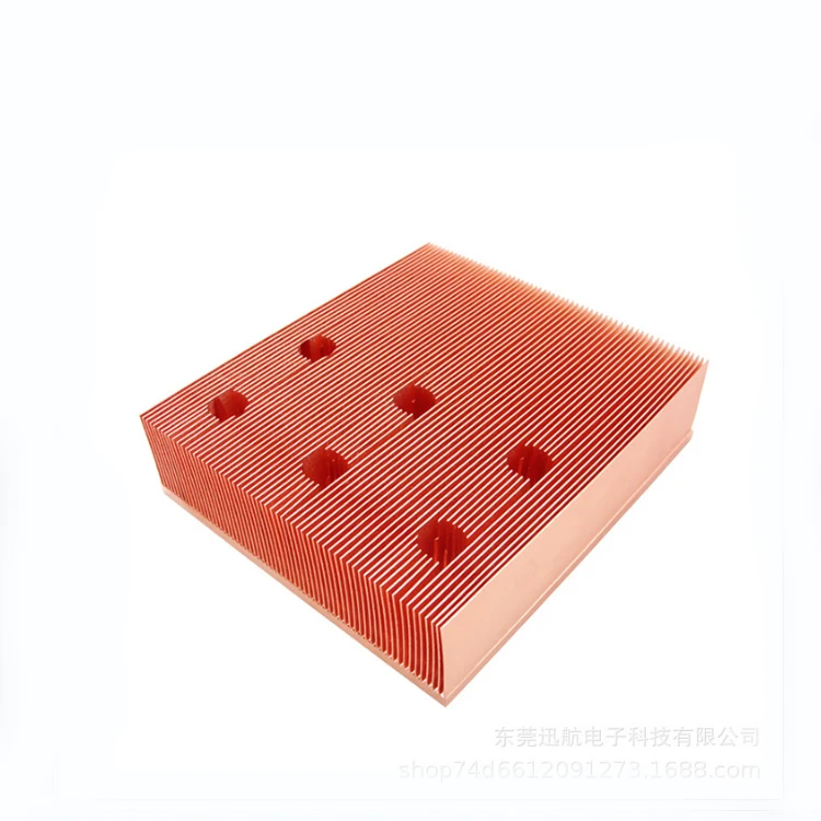 Pure copper shovel tooth radiator factory Water cooling fin Industrial control high-density tooth radiator
