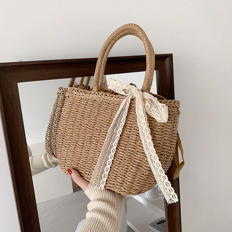 
summer famous branded big rattan straw burlap recycled bamboo beach bag with logo 