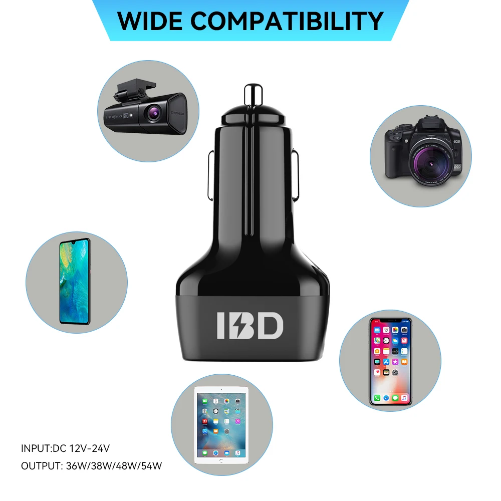 OEM Phone 12V 24V Dual Qc3.0 Pd 36 W 20W 48W 35W Car Charger 2 Ports Usb Type C PPS 65W Adapter Socket 48w For Samsung iPhone