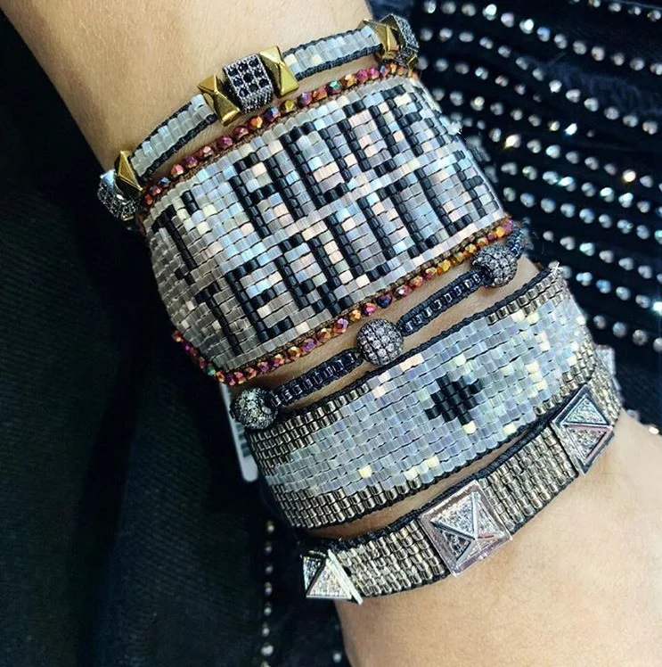 Bohemian friendship latest one set lady jewelry handmade woven tassel evil eye miyuki bead bracelet