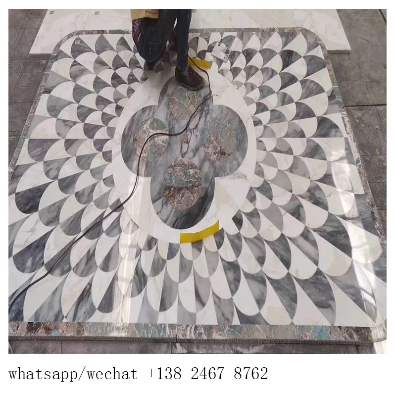 marble medallions customized design high quality waterjet cutting machine made floor design marble
