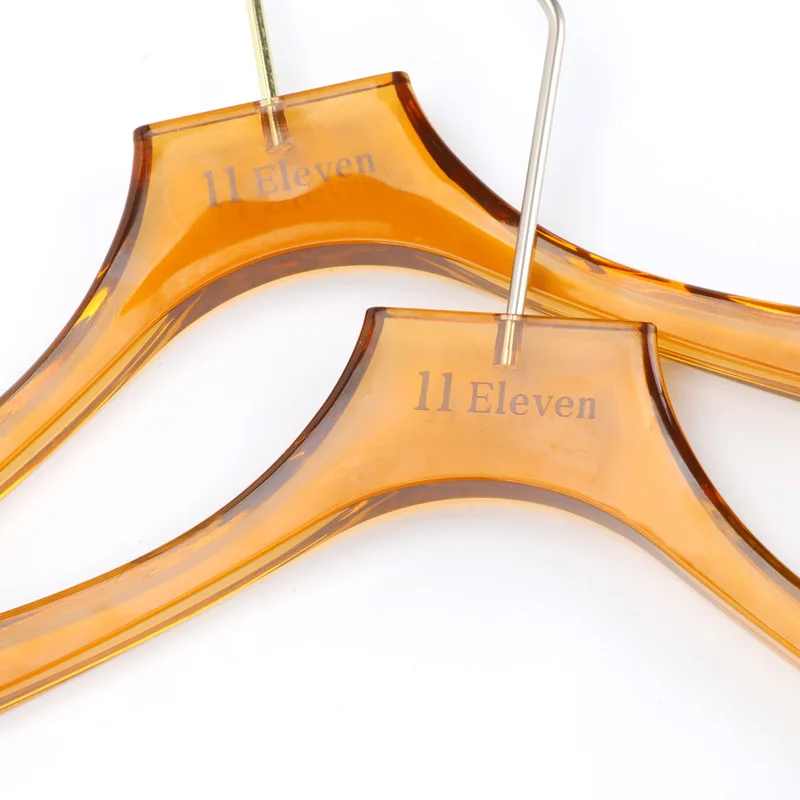Custom Logo Clothing Store clear Hanger Acrylic Transparent Crystal Hanger Anti Slip Traceless clear Plastic Hanger