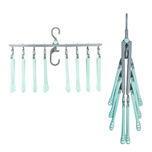 New 8 In 1 Non Slip Plastic Foldable Hangers Magic Clothes Hanger Space Saving Organizer Cloth Rack Plastic Clothes Hanger