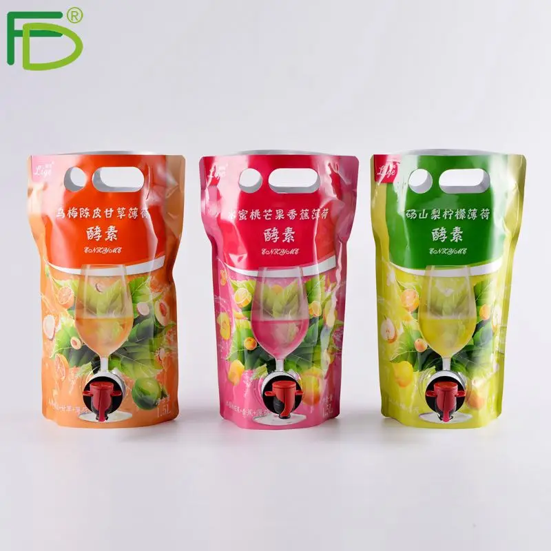 Wholesale Hot Fill Filling 3 Litre 3L 3Lt 100 Oz 100Oz Drinks Cola Beer Stand Up Pouch With Tube Cap