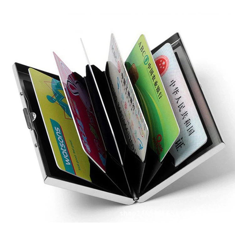 Slim Portable RFID Blocking Aluminum Metal Card Holder Case Protector Box Wallet