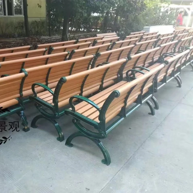 
Factory Price rain-proof Outdoor WPC/HDPE composite plastic wood public park bench 