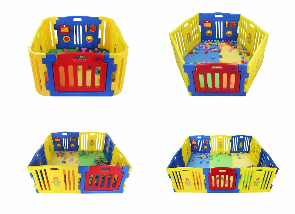 
Safety Plastic Educational Flexible Play Pen Fence Baby Playpens 