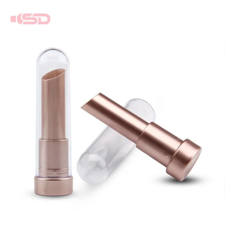 Luxury Round Makeup Plastic Lipstick Container Rose Gold Lipstick Tube Packaging Lipstick