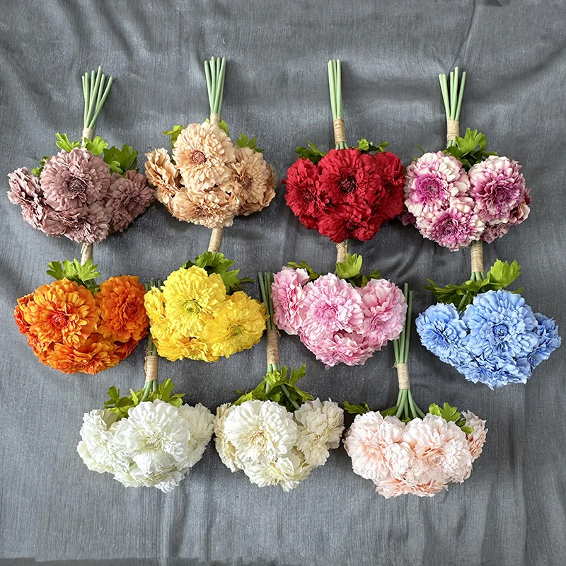 Home wedding artificial flower decoration meisheng 6 head holding marigold