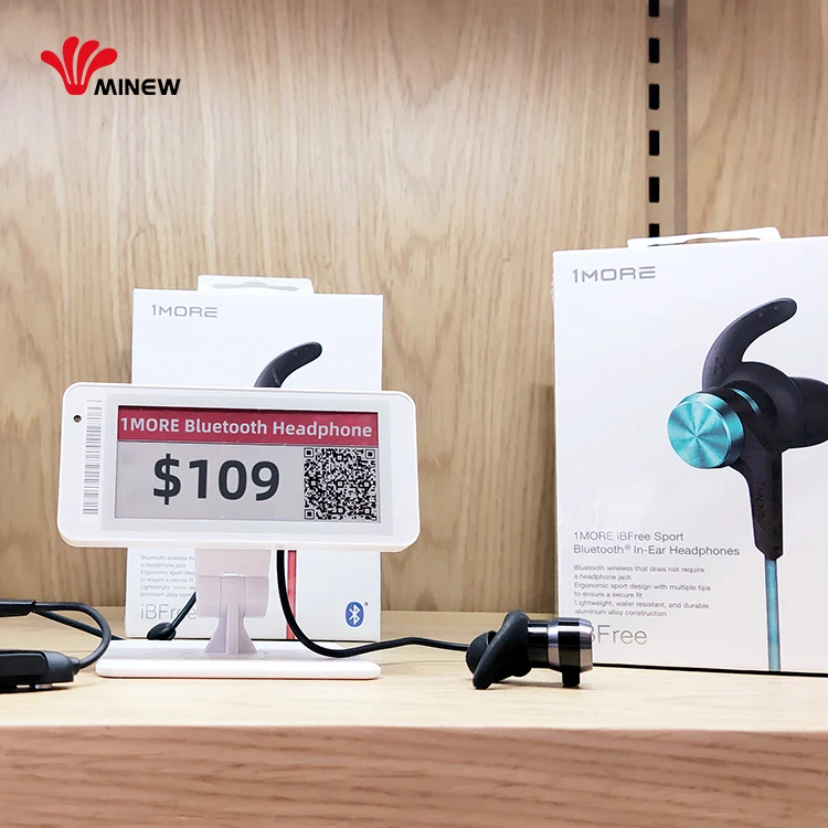MinewTag 2.9inch 3-color Electronic Shelf Label Fast Operating By Gateway E-ink Display Supermarket Price Tag for Store