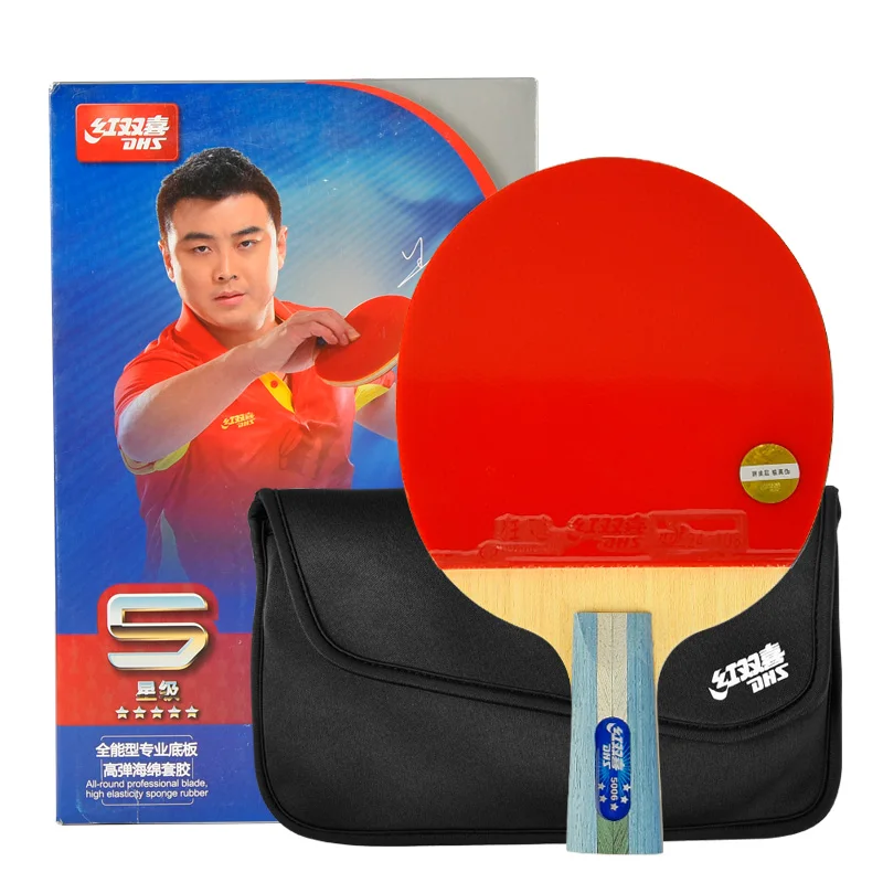 New arrive good quality hot sale poly wood 5 star 5 layer balls DHS  pingpong bat table tennis racket blade