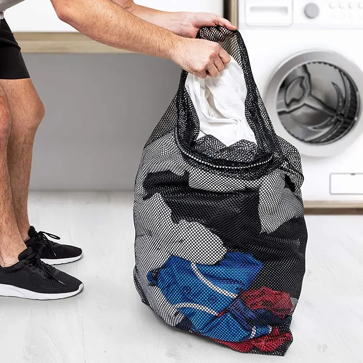 Factory Cheap Sports Mesh Equipment Bag Multipurpose Nylon Drawstring Sack With Lock Bag