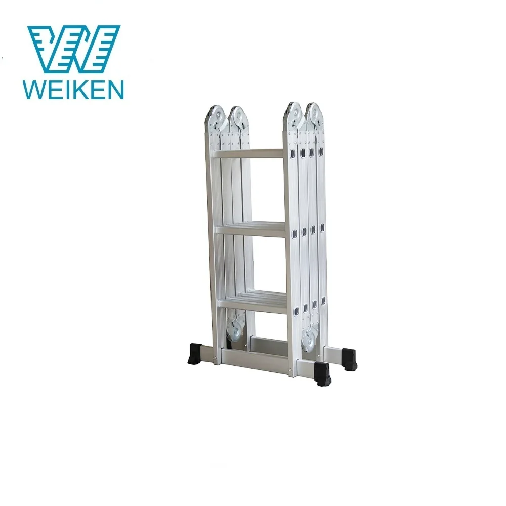 4X3 steps aluminum multipurpose ladder with steel plate and side platform