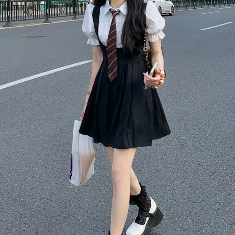 Wholesale Spring and Autumn Girls Student Shirt Custom Japan and England Style Pleated Skirt School Uniform