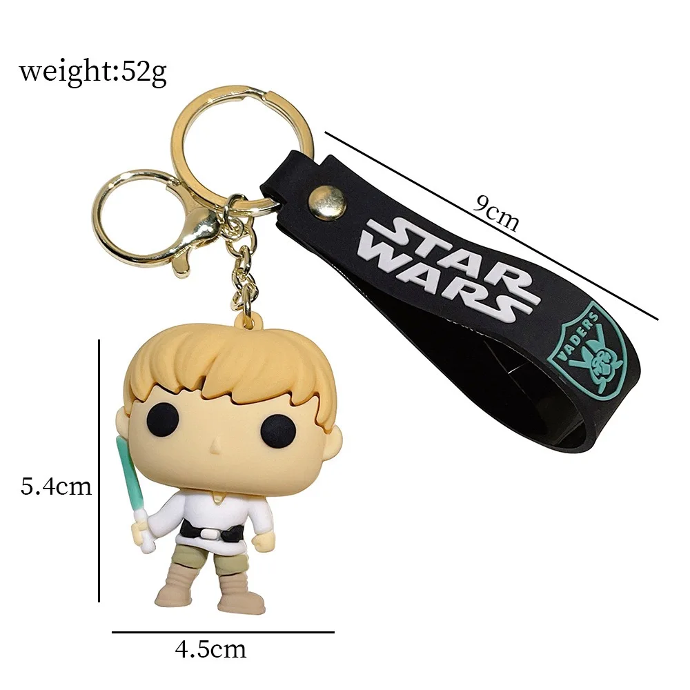 Customized 3D PVC Personality Yoda Stereo  Keychain Cartoon Anime Movies Star Vader Yoda Keychain Pendant