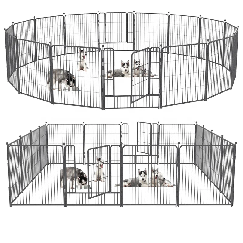 Factory Directly Sale 80*60cm  6/8/10 Panel Heavy Metal Wire Portable Expandable Indoor&Outdoor Pet Fence