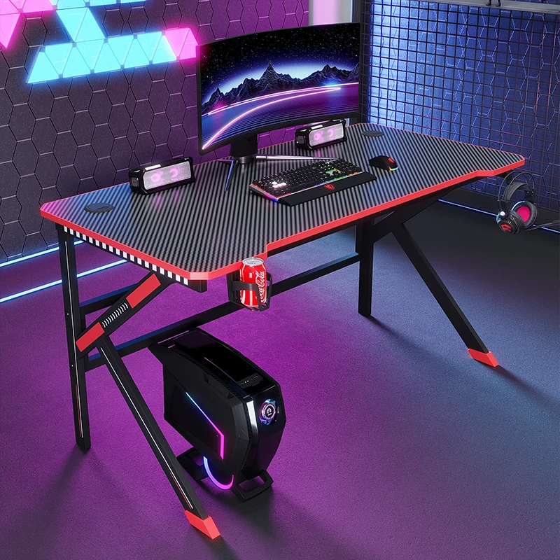 Yz Recommended New Design Fit Individual E-sports Silla Gamer Monitorgaming Computer Glass Table Pc Esport Desk 49inch