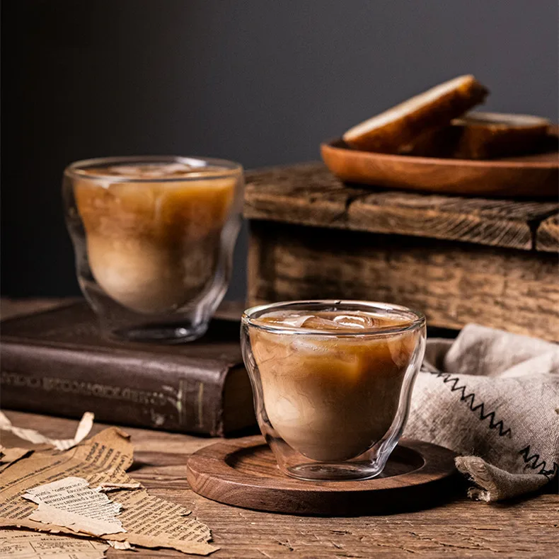 8oz Insulated Drinking Glasses Double wall layers style high borosilicate glass Espresso cup