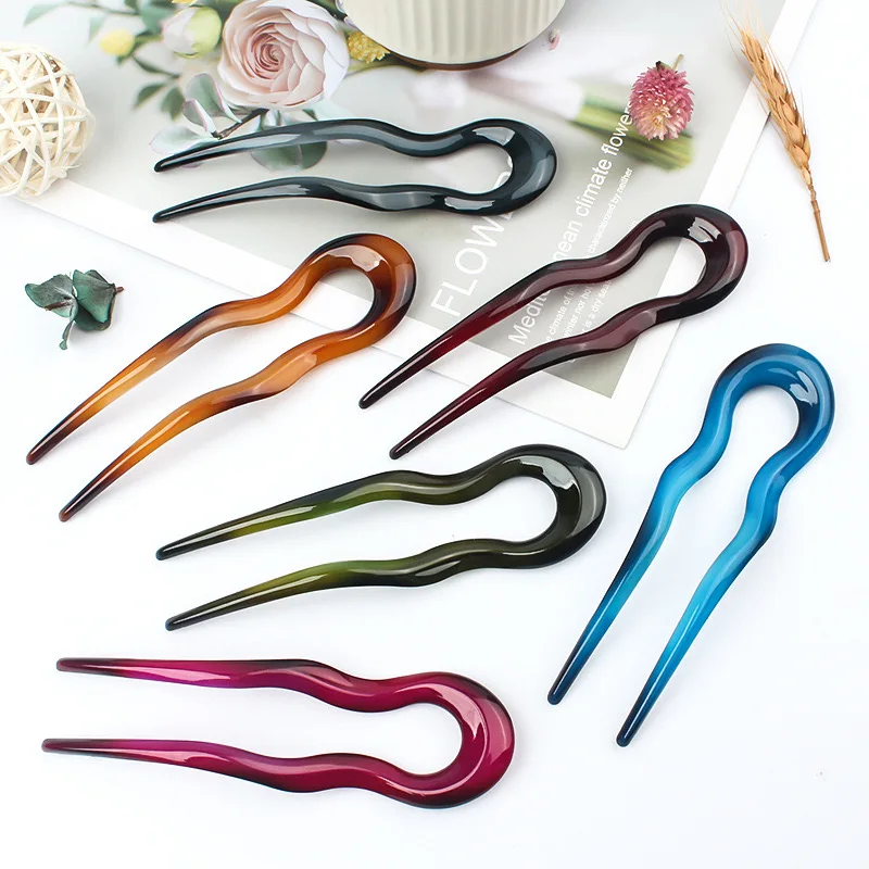 PDANY High Quality Factory Wholesale New Design Women Hair Accessories Acetate Chopstick Retro Hair Stick Hair Forks Custom
